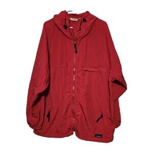 Vintage L.L. Bean Anorak Windbreaker Jacket Red Full Zip Hooded Mens Sz 2X